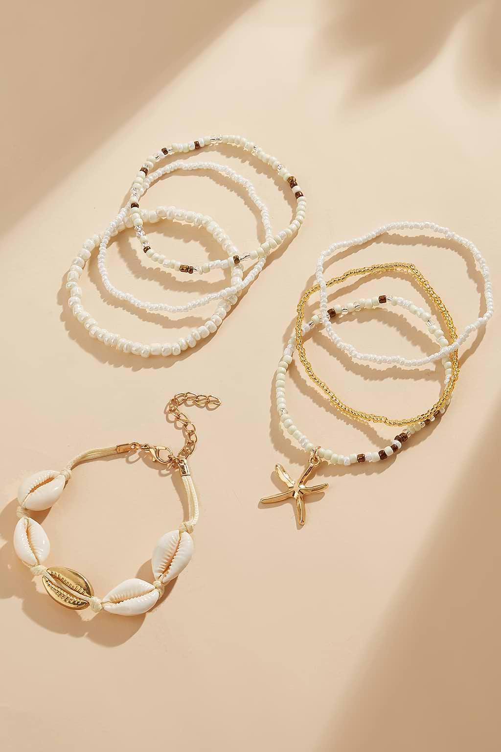 Shell Kissed Beaded Bracelet Set