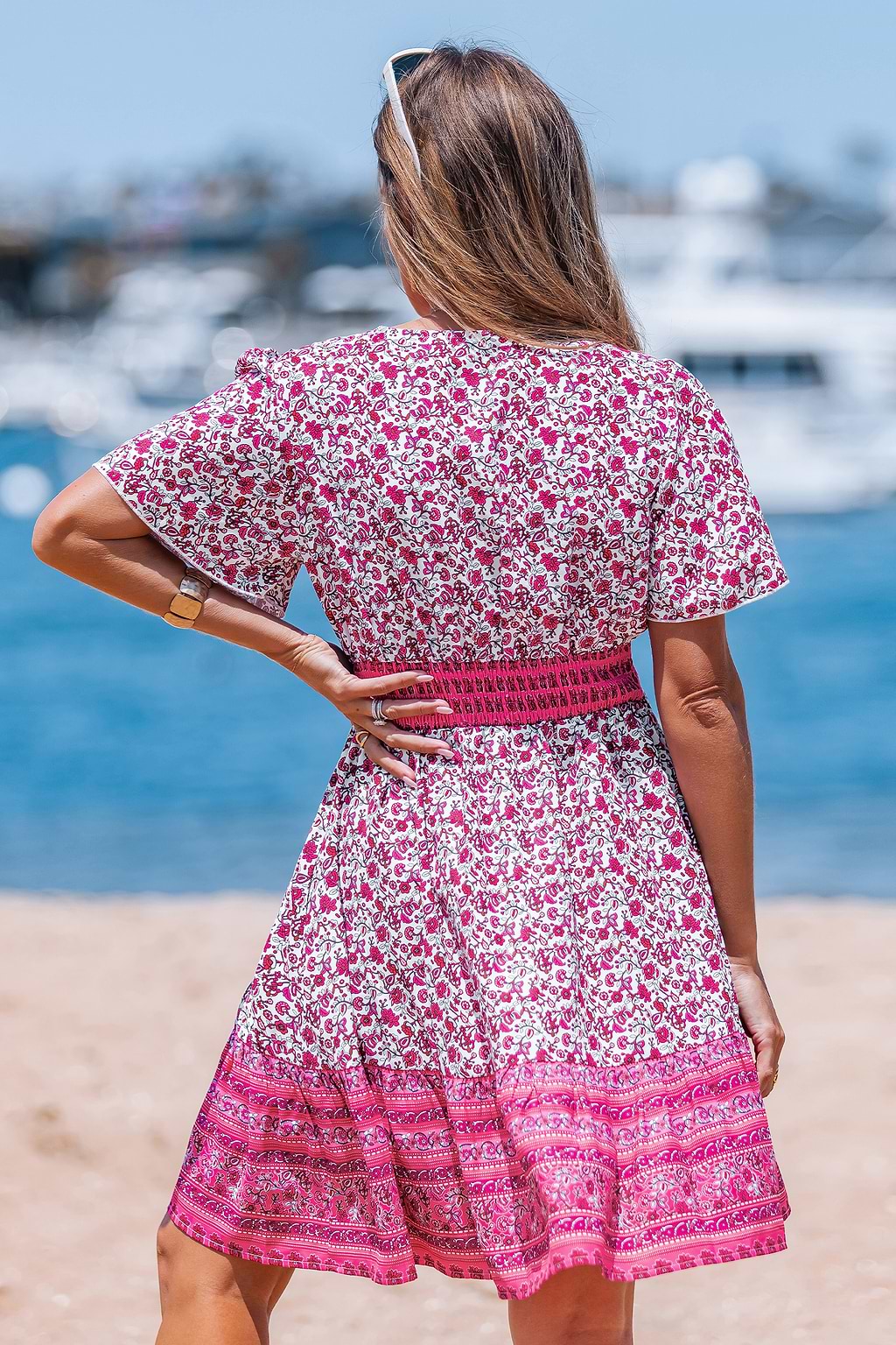 Mini abito rosso paisley Boho Rhapsody