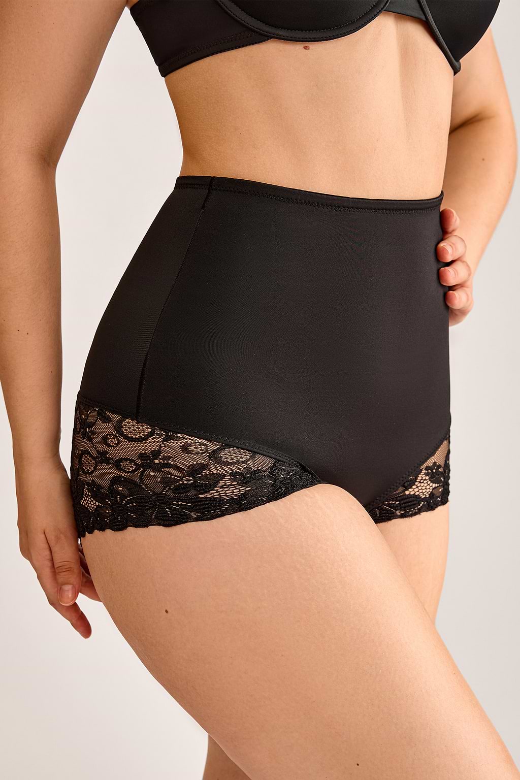 Lace Layer Black Shapewear Briefs