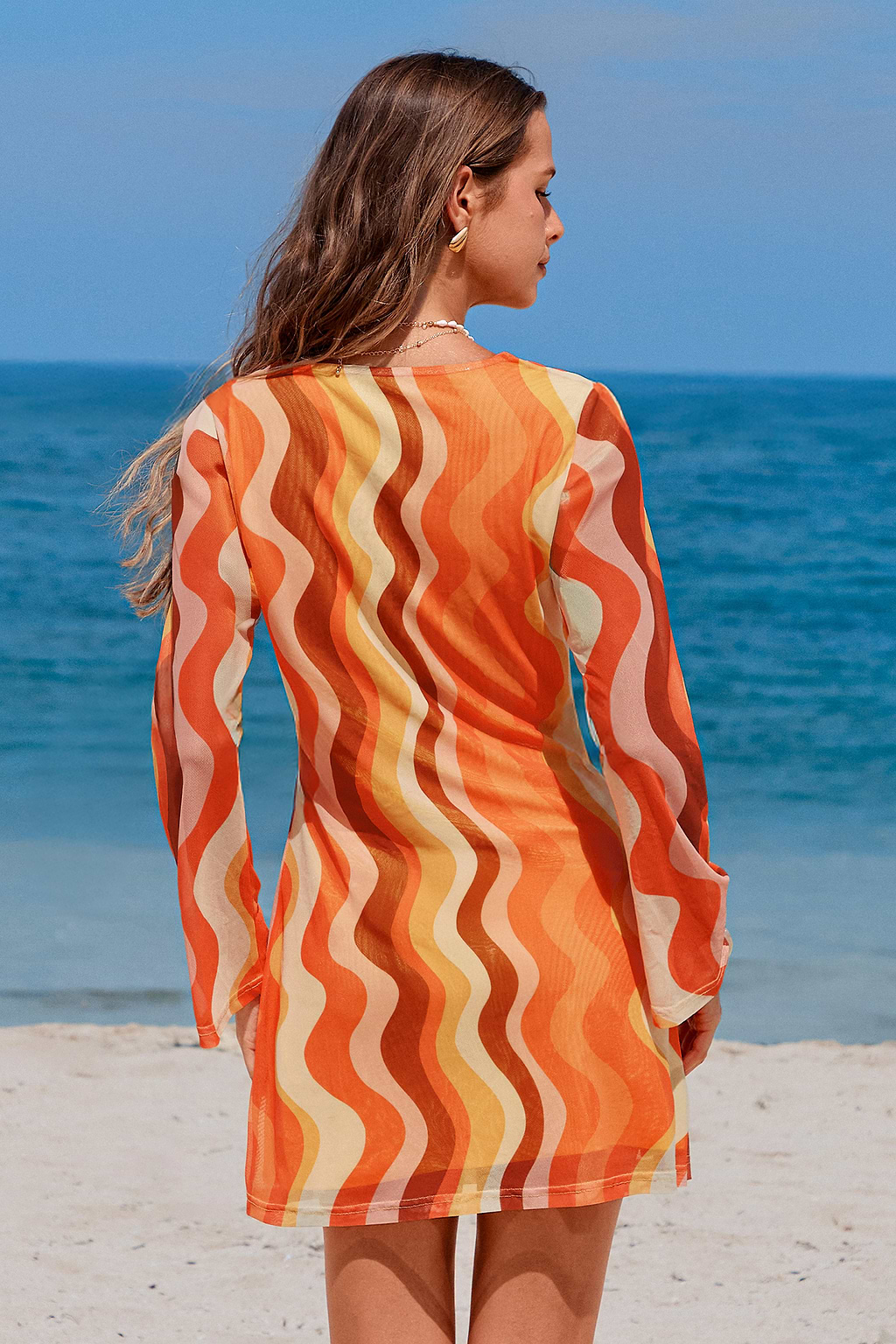 Hazy Ember Abstract Mini Dress