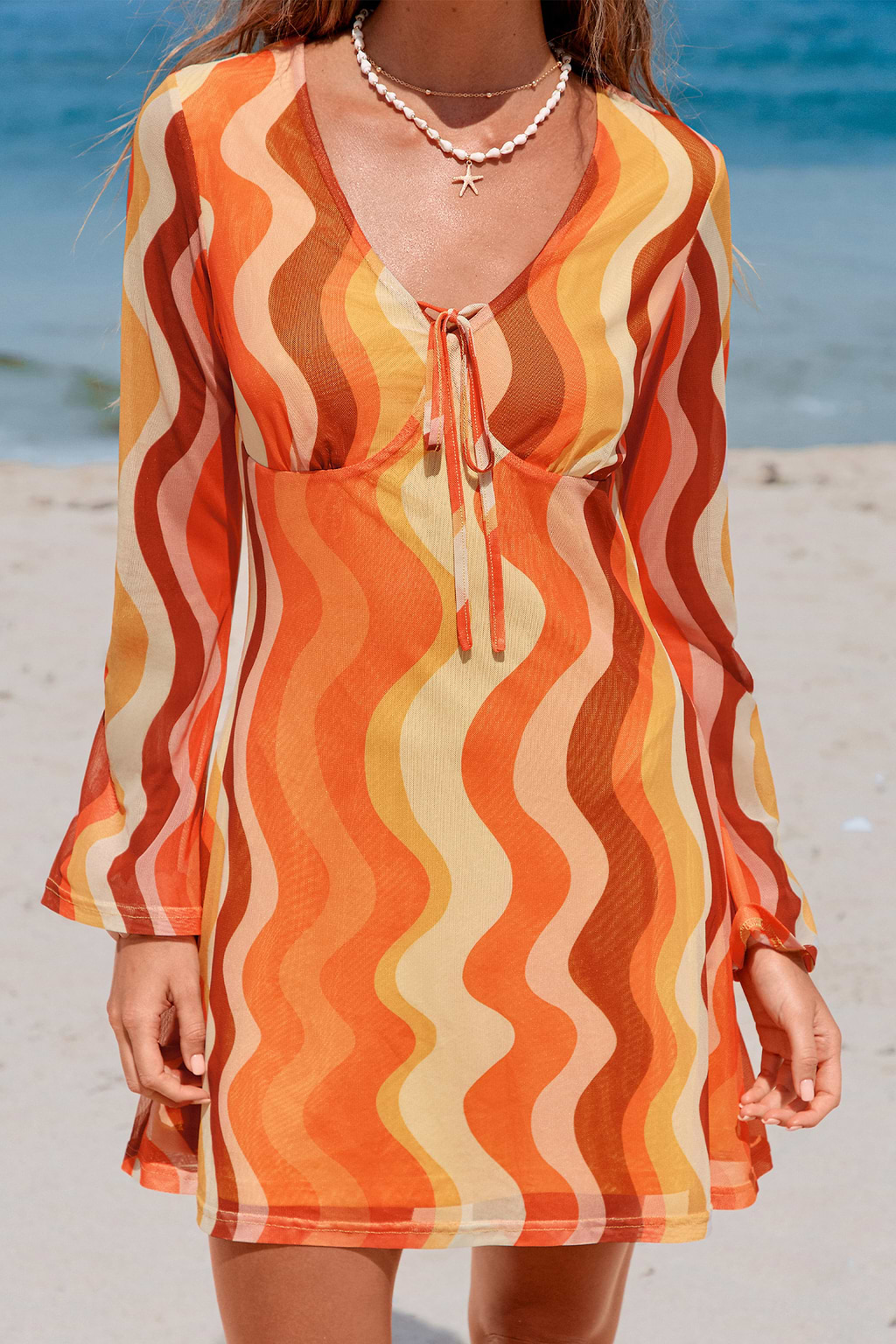 Hazy Ember Abstract Mini Dress