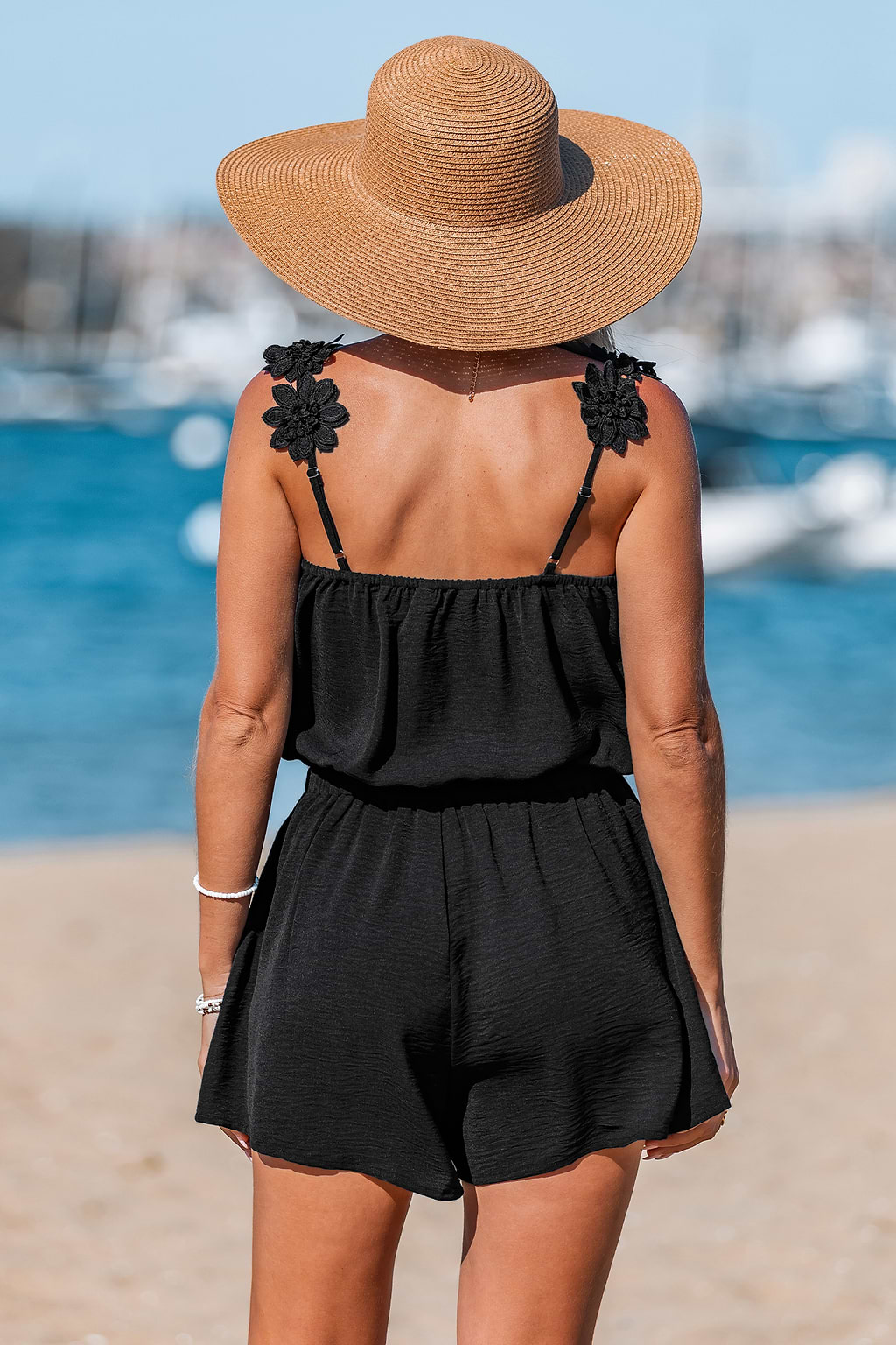 Early Bloomer Black Romper