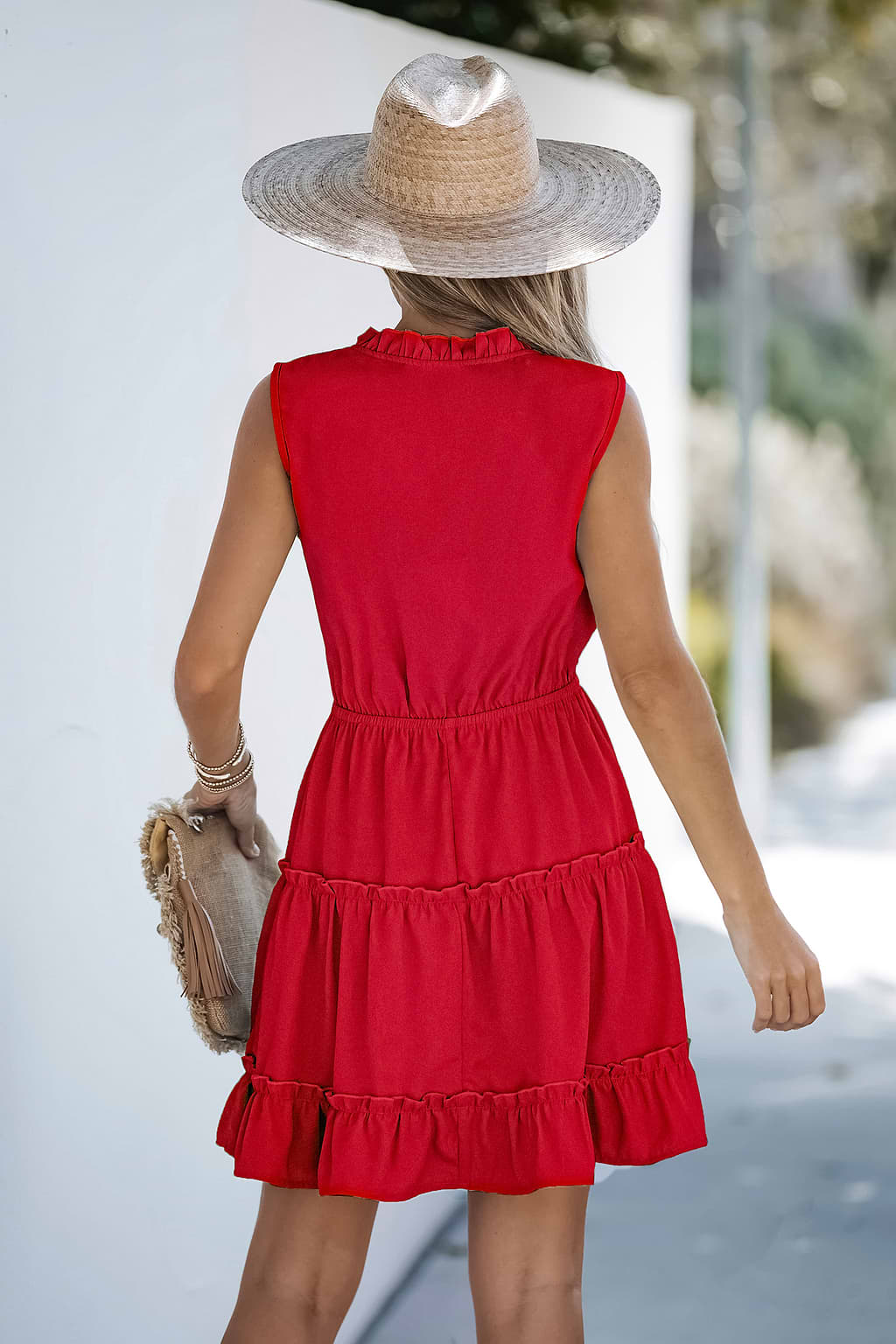 Ärmelloses Rotes Minikleid