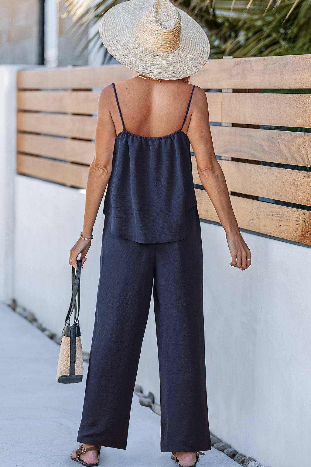 Ensemble deux pièces bleu marine taille élastique