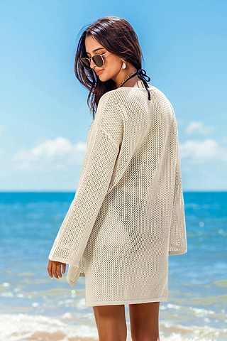 Skip a Beat White Cover-Up Mini Dress