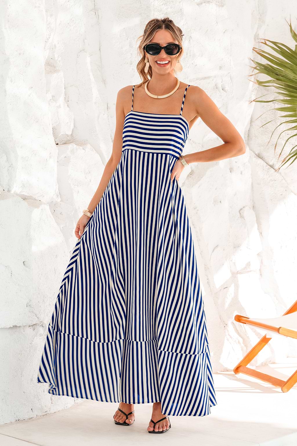 Line by Line Striped Maxi Dress