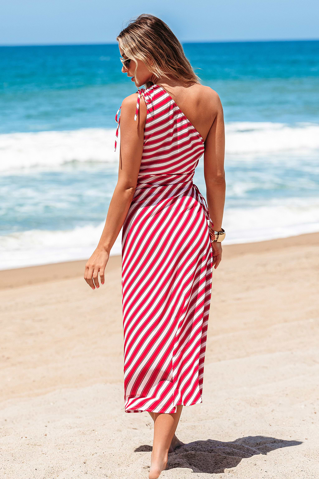 Vestido largo de rayas con remolinos de azúcar