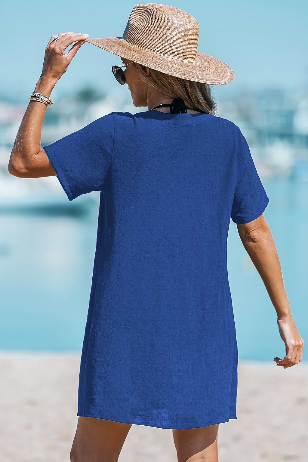 Full Tilt Blue Cover-Up Mini-jurk