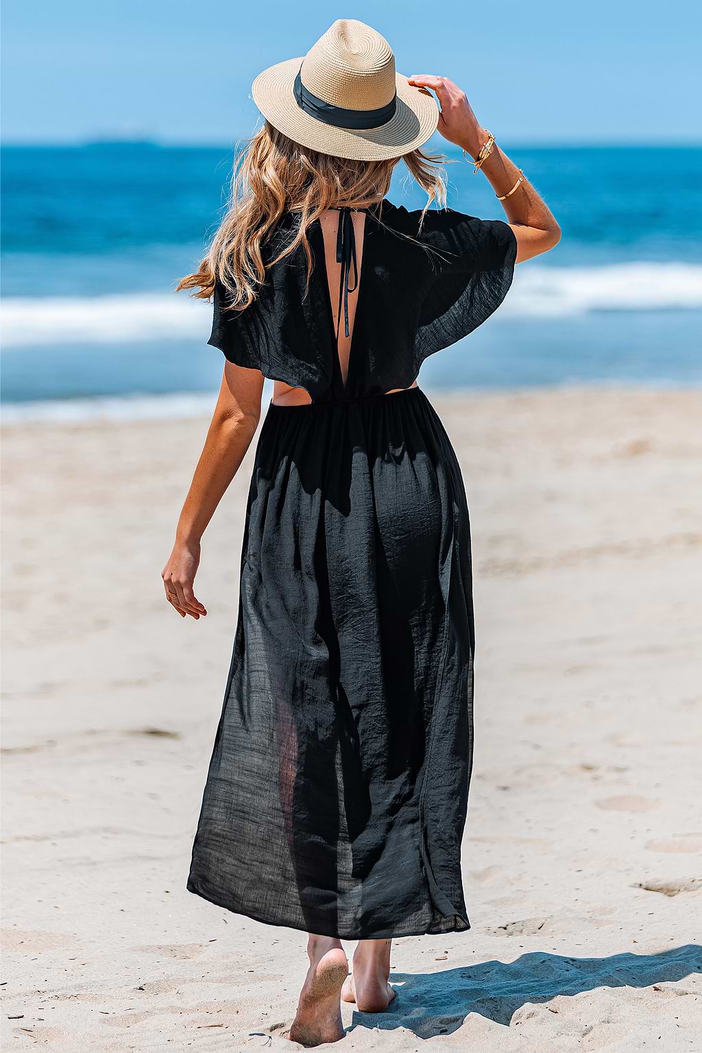 Feeling Myself Black Cover-Up Maxi Dress