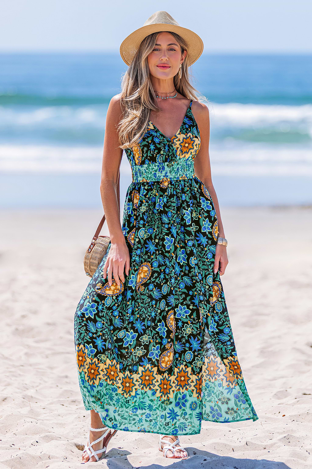 Evening Glow Floral Maxi Dress