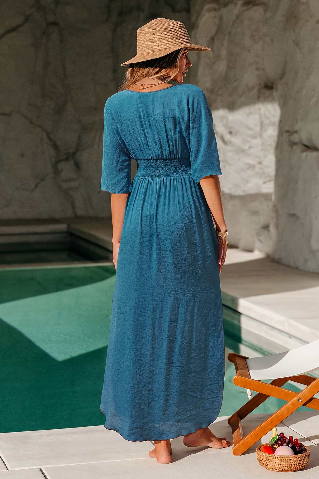 Piece by Piece Blue Cover-Up Maxi Dress