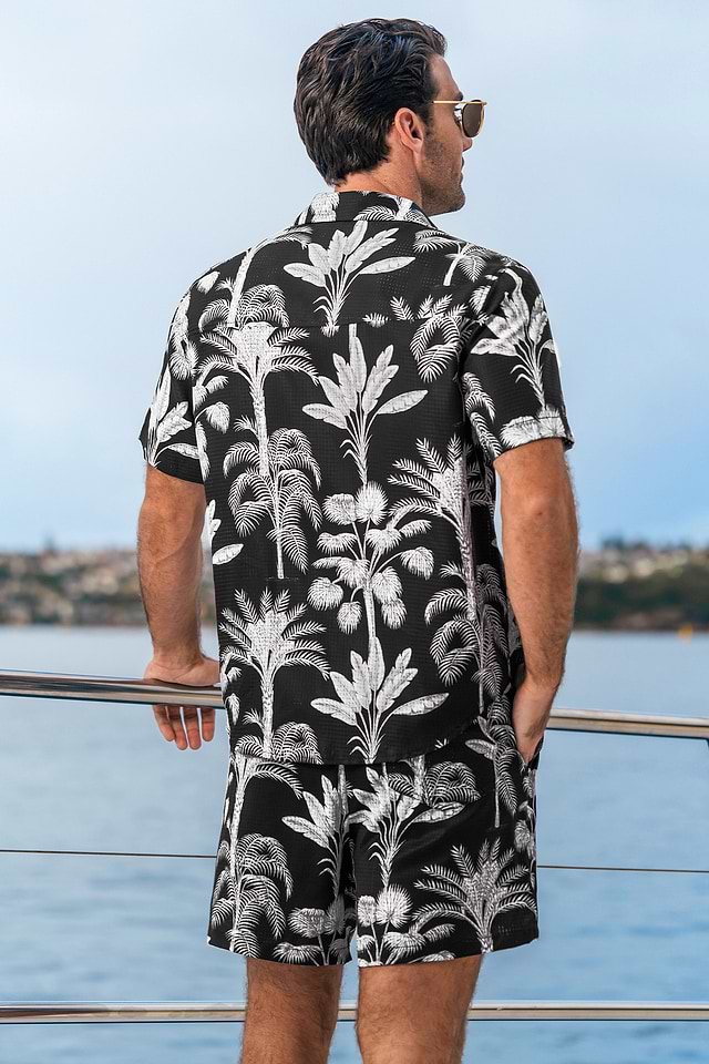 Contrast Palms Tropical Shirt