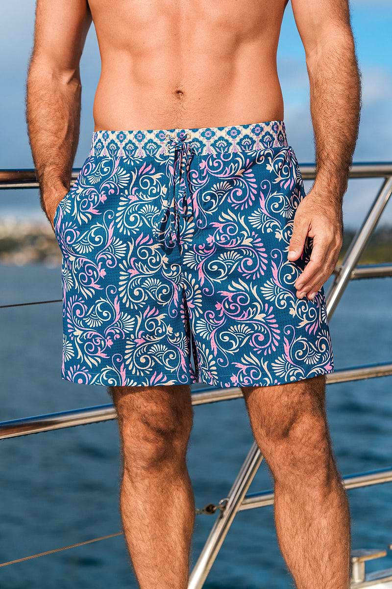 On the Bright Side Ornate Board Shorts