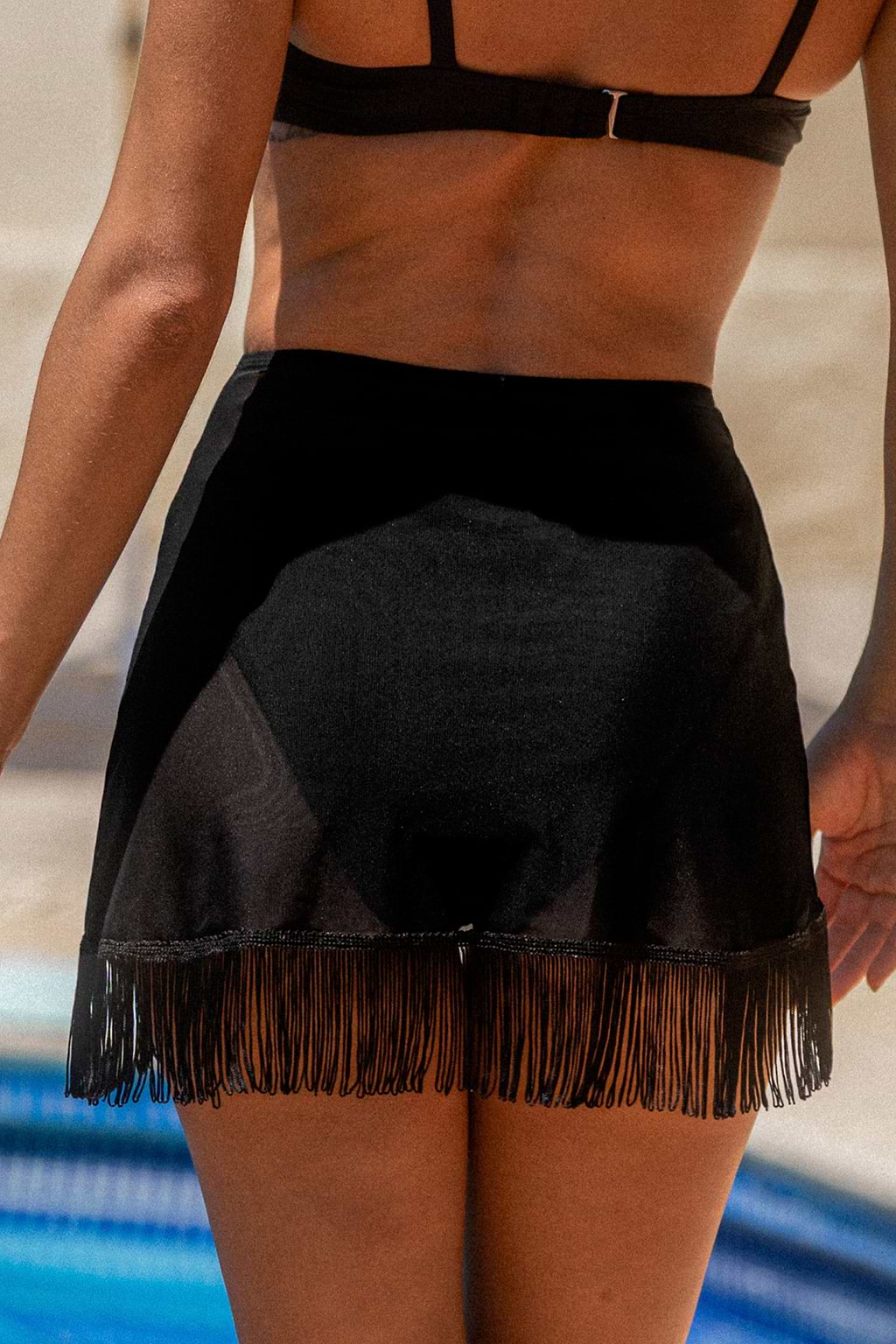 Loose Ends Black Swim Skirt