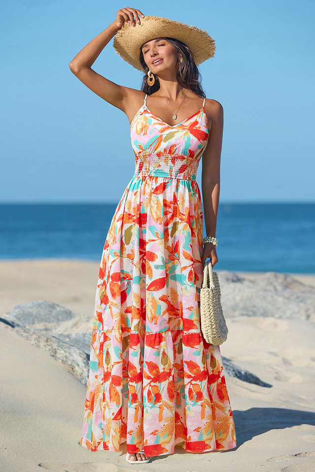 Summer Burst Tropical Maxi Dress