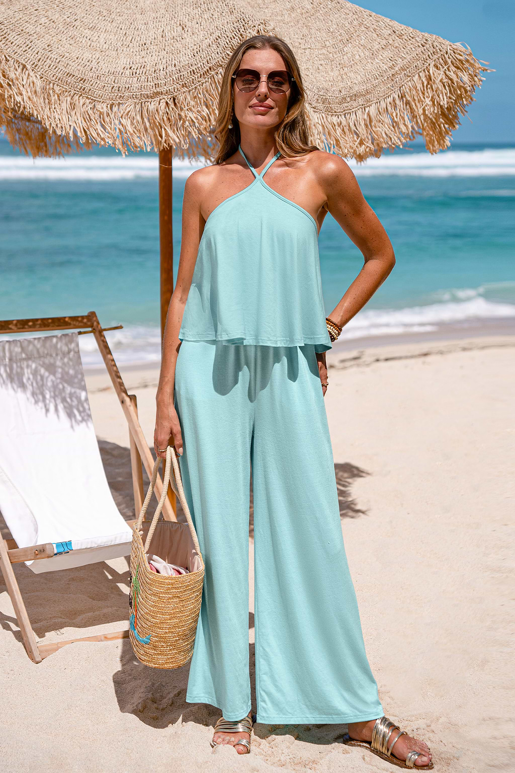 Seafoam Rush Blue Jumpsuit