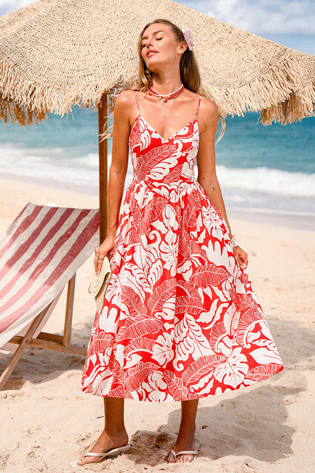 Roze Waters Tropische Maxi-jurk