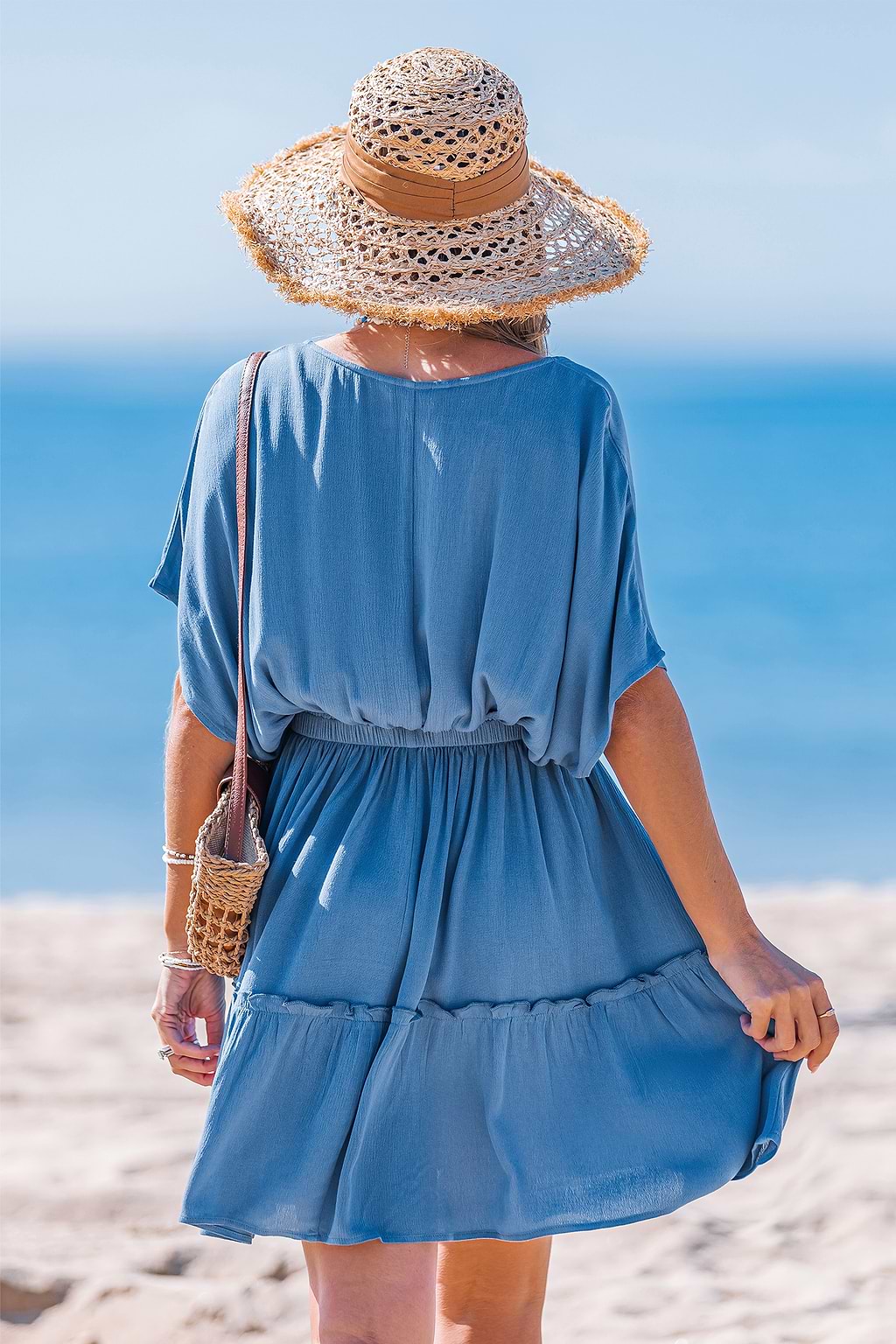 Gentle Flow Blue Mini Dress