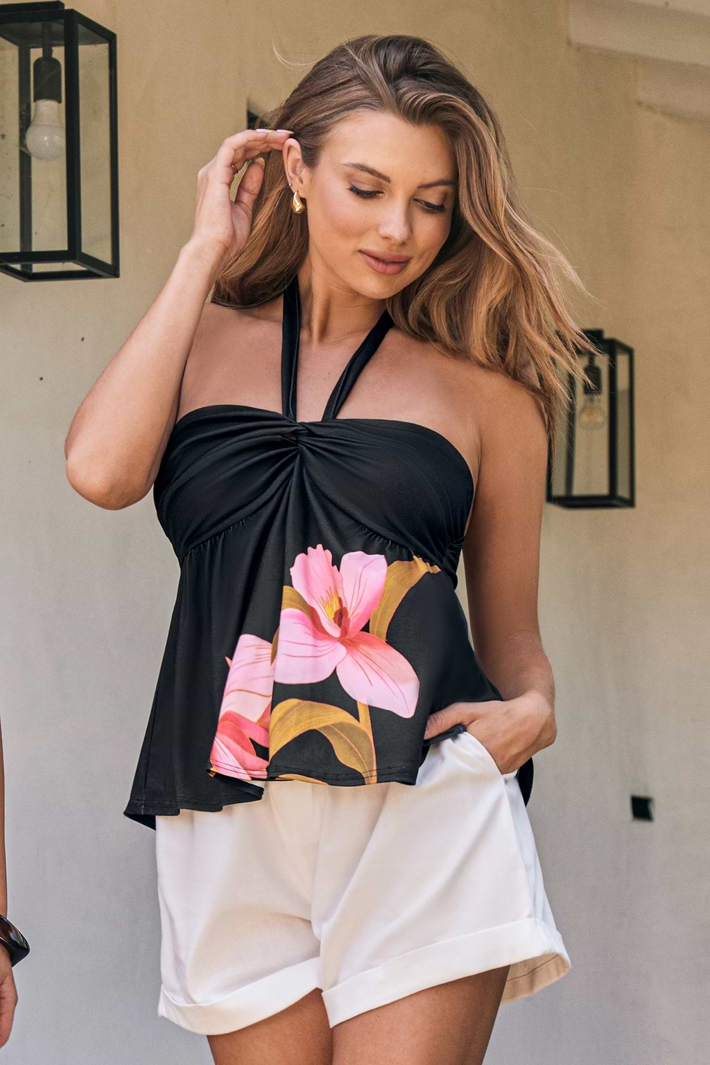 Top fleuri col cœur