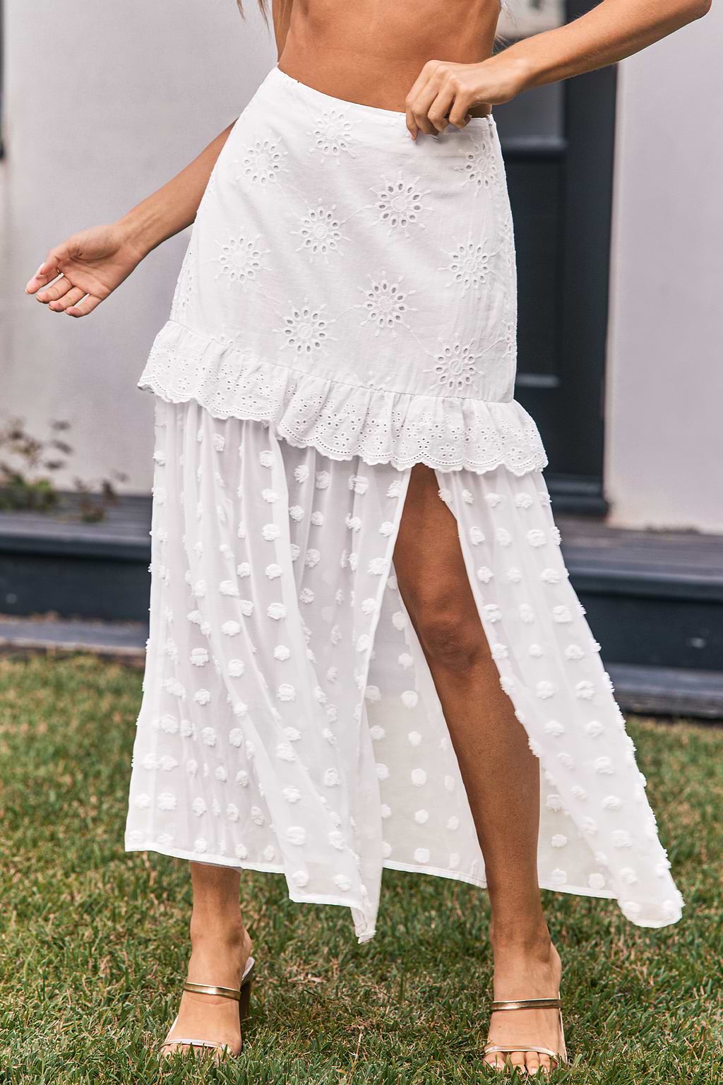 Feeling Frilly White Maxi Skirt