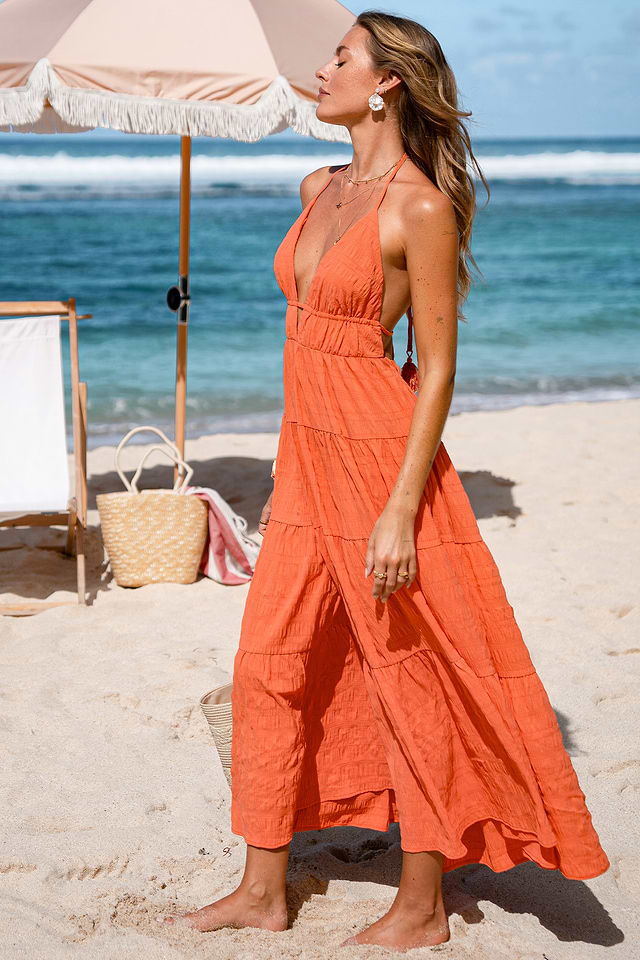 Rust & Roses Orange Maxi Dress | Effortless Elegance | Cupshe