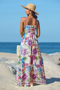Feather Weather Tropical Maxi Dress