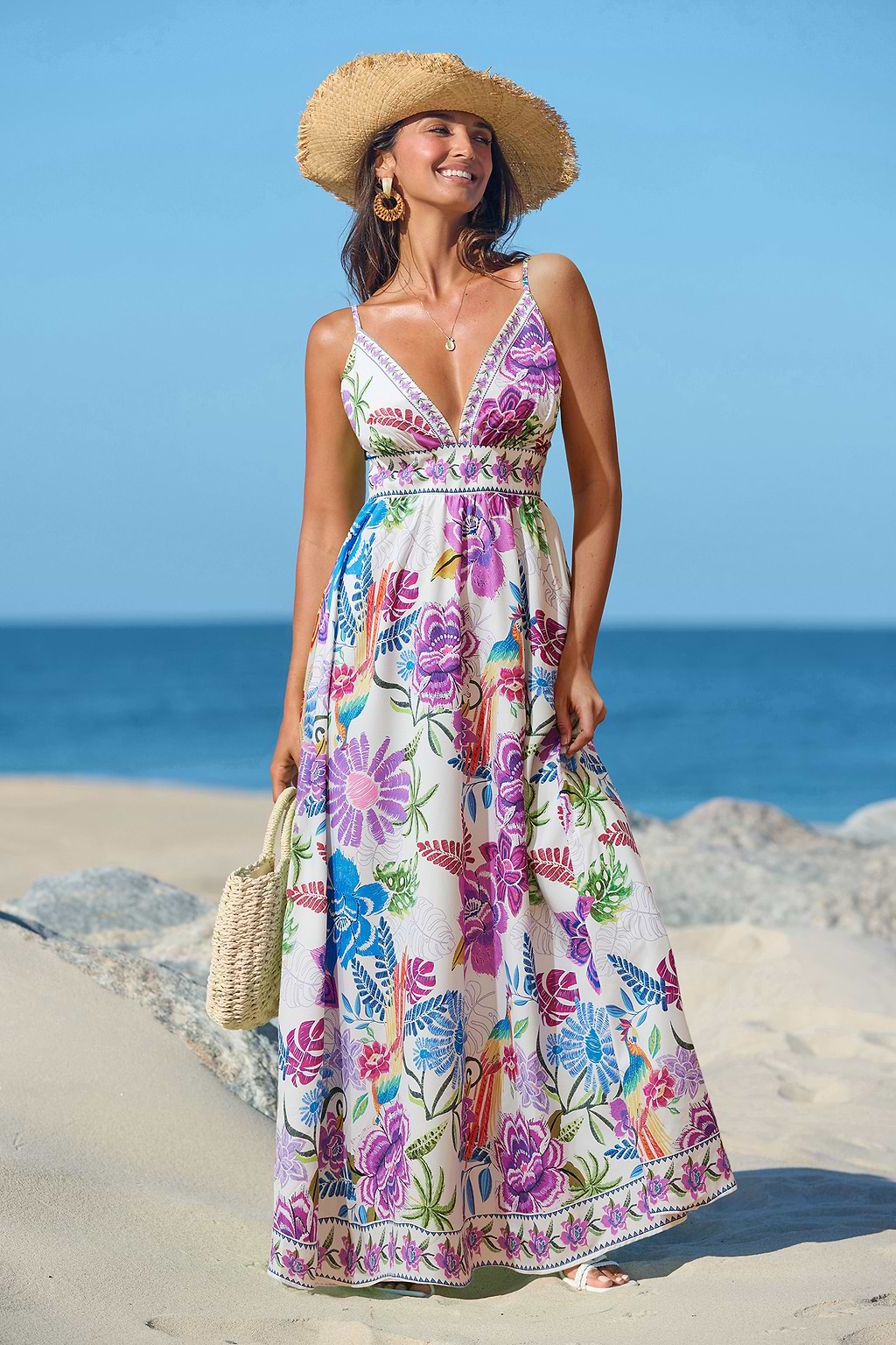Feather Weather Tropical Maxi Dress