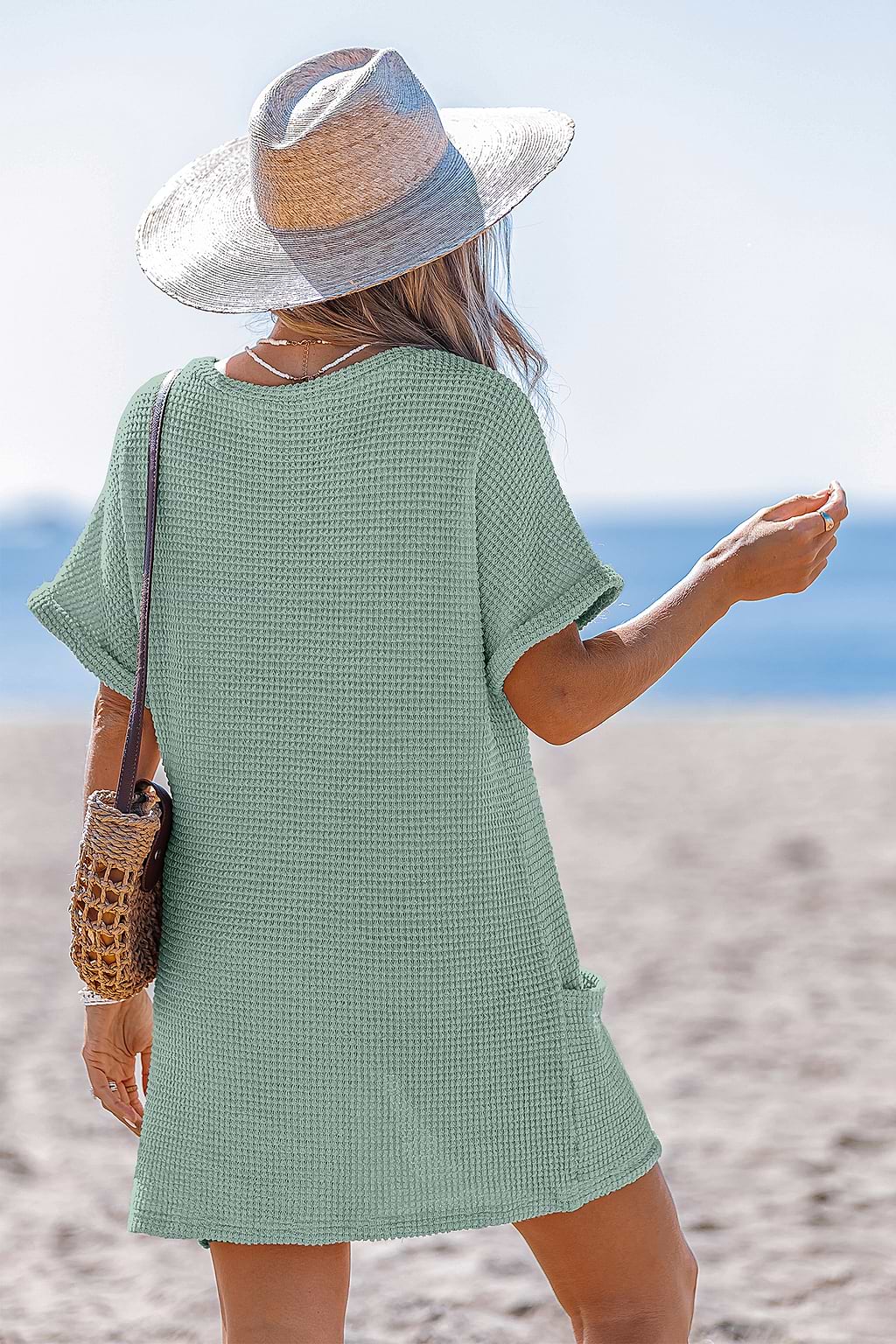 Sunny Days Only Green Cover-Up Mini Dress