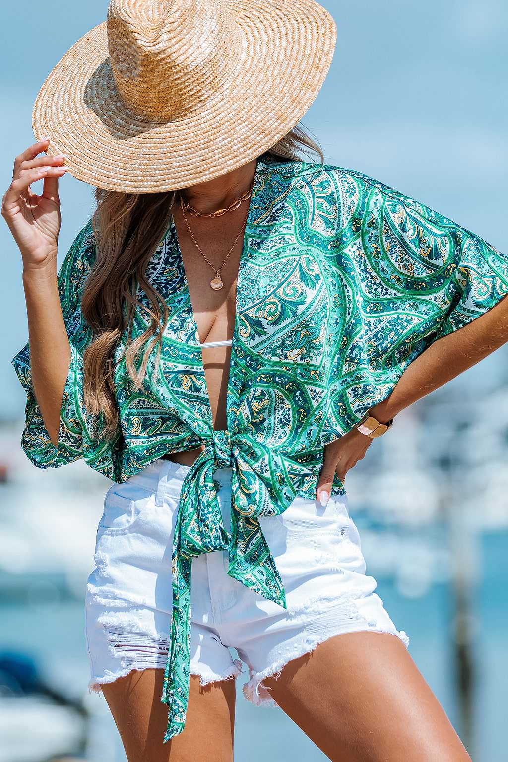 Boho Charm Paisley Cover-Up Top