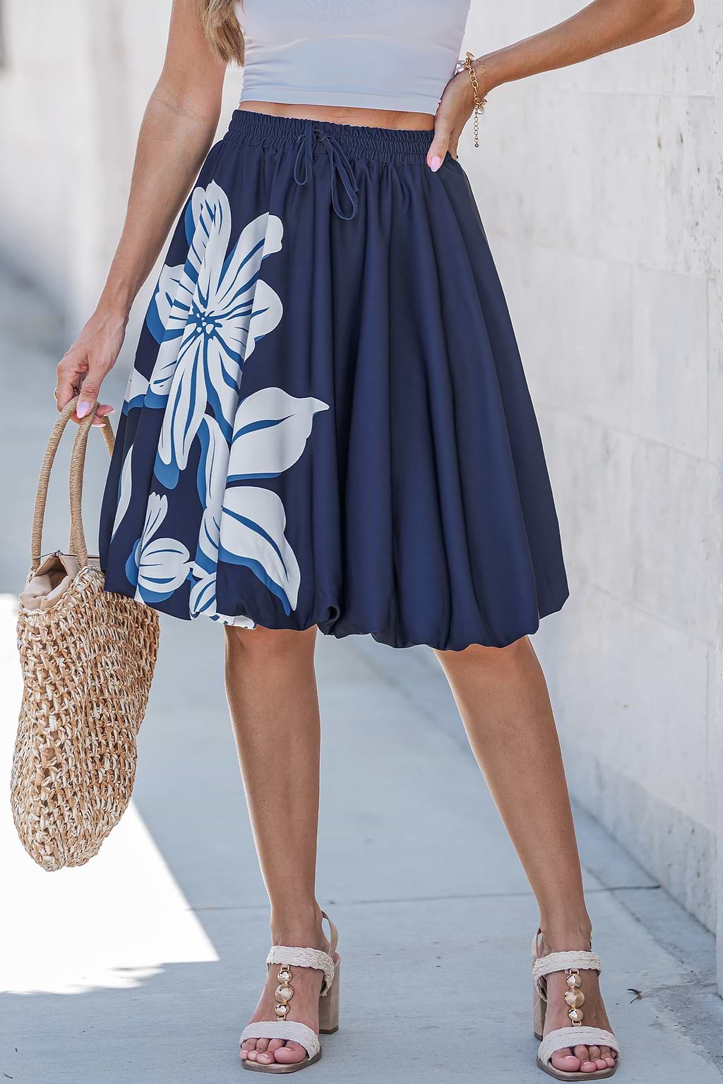 Jupe tropicale ourlet bouffant