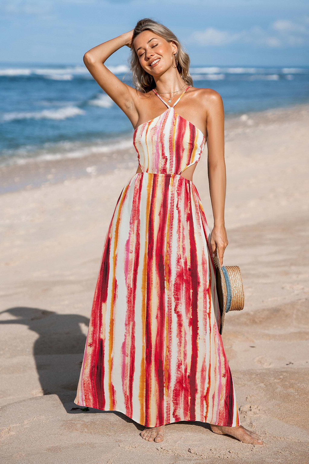 Abito lungo astratto 