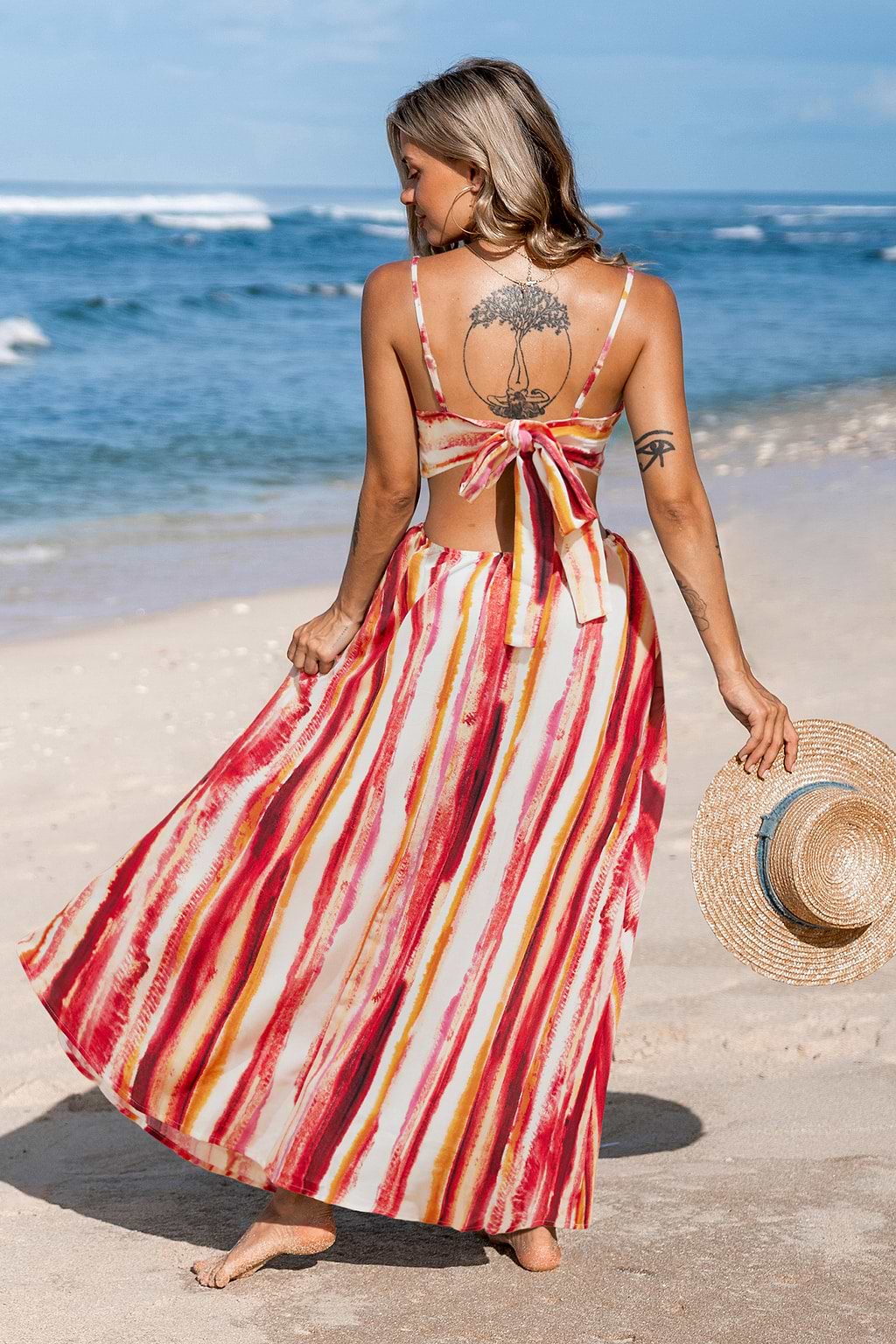 Abito lungo astratto 