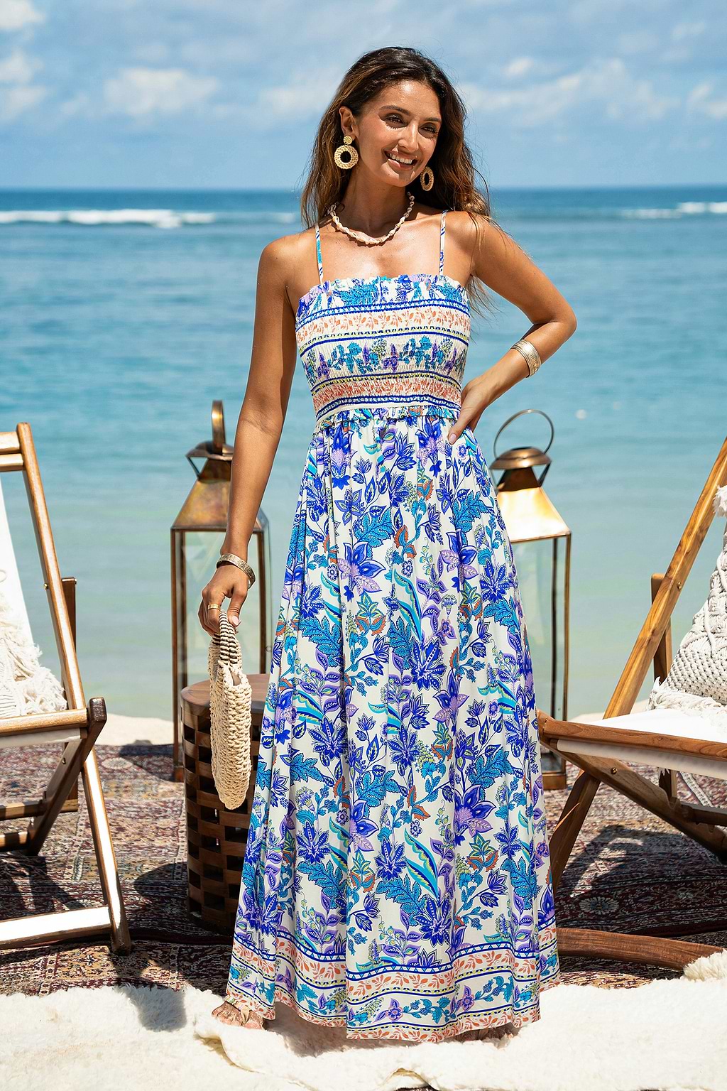 Verfijnde Rays Bloemen Maxi-jurk