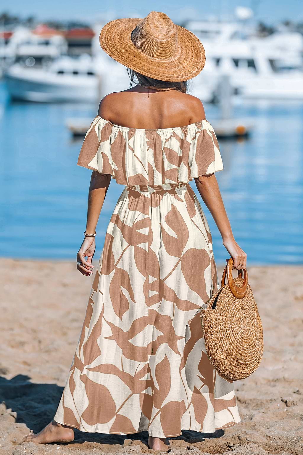 All Flounce Tropical Maxi Dress