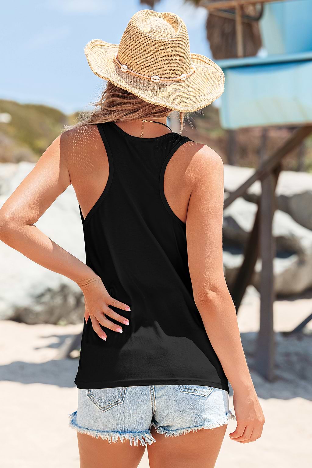 Solar Splash Graphic Black Tank