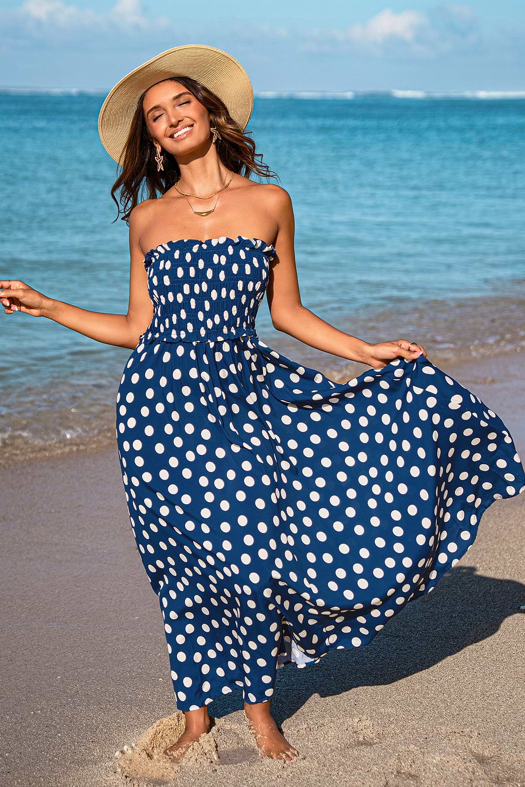Out All Day Polka Dot Maxi Dress