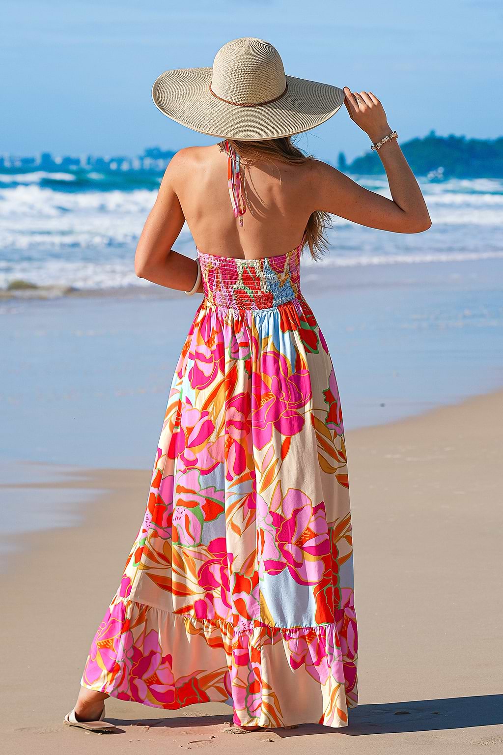 Peachy Play Floral Maxi Dress
