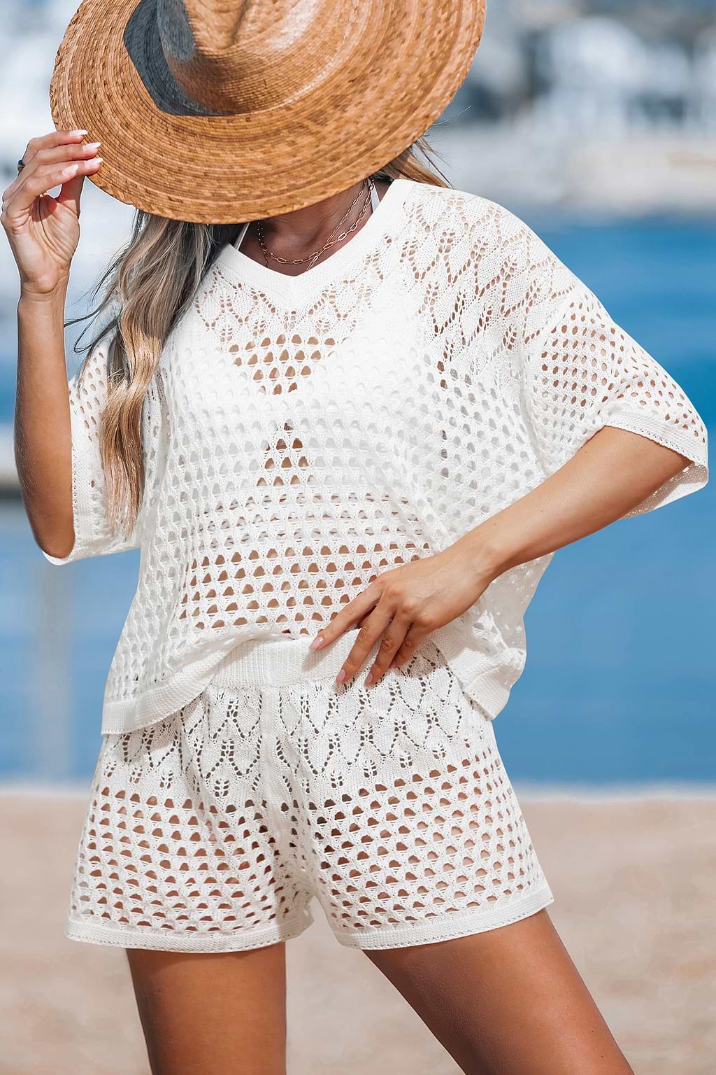 Top copricostume bianco Quick Dip