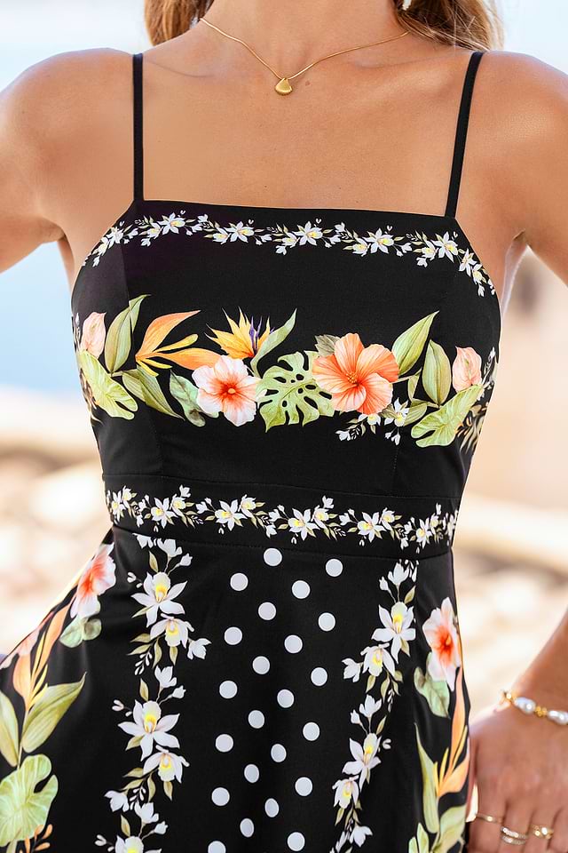 knee length dresses for ladies Women's Maxi Dress Casual Dress Swing Dress Sundress A Line Dress Tropical Casual Vacation Daily Beach Regular Fit Floral Sleeveless Halter Neck Blue main image 1