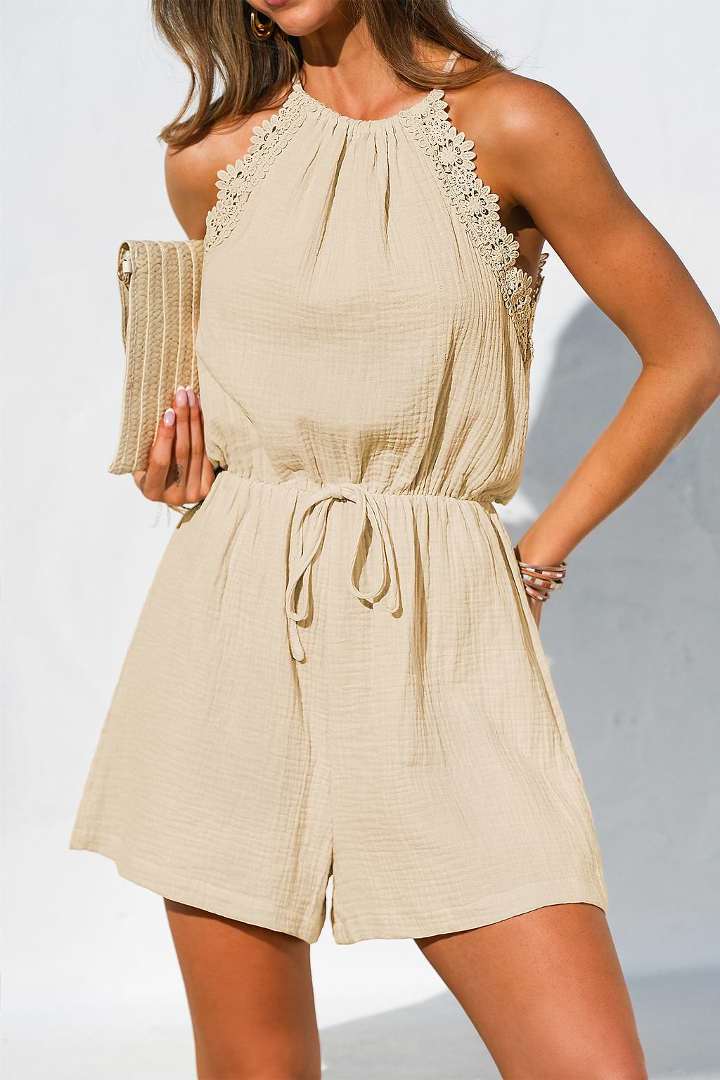 Soft Elegance Beige Romper