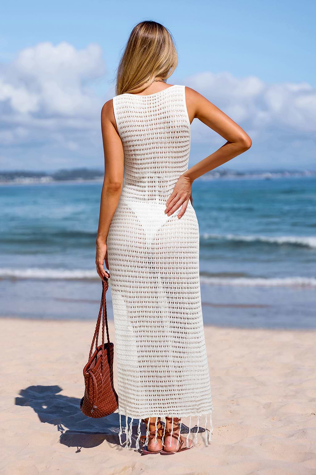 Be Right Back White Cover-Up Maxi Dress