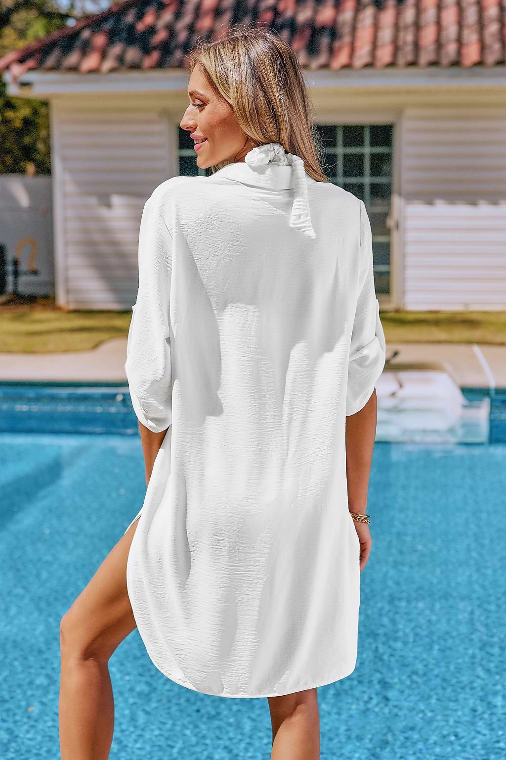 Throw It On White Cover-Up Mini Dress