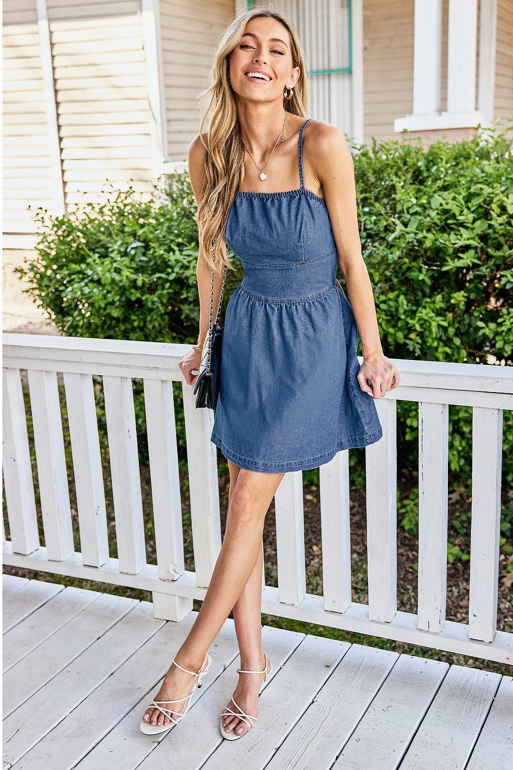 Soft Blues Denim Mini Dress