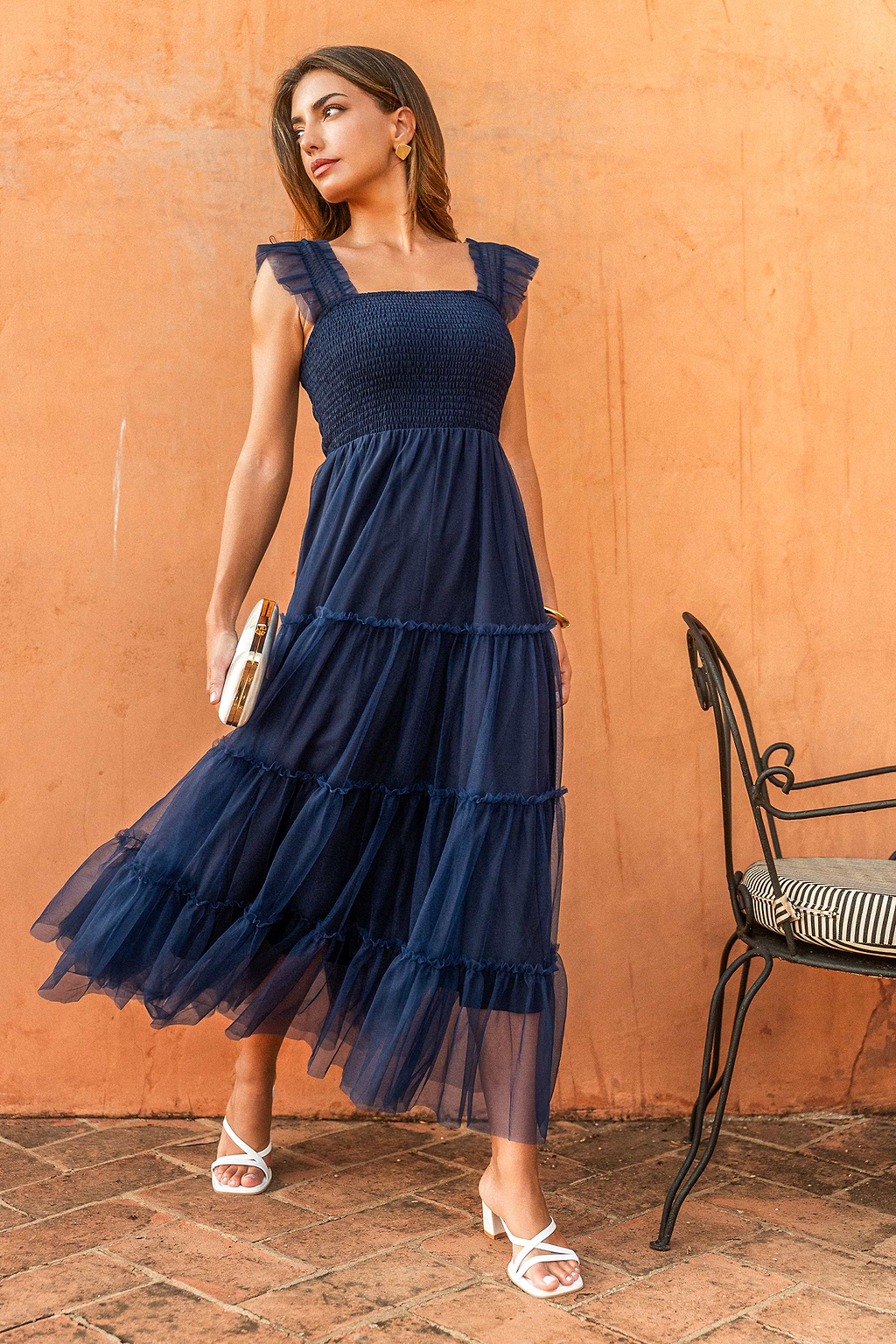 Full of Frills Blue Maxi Dress