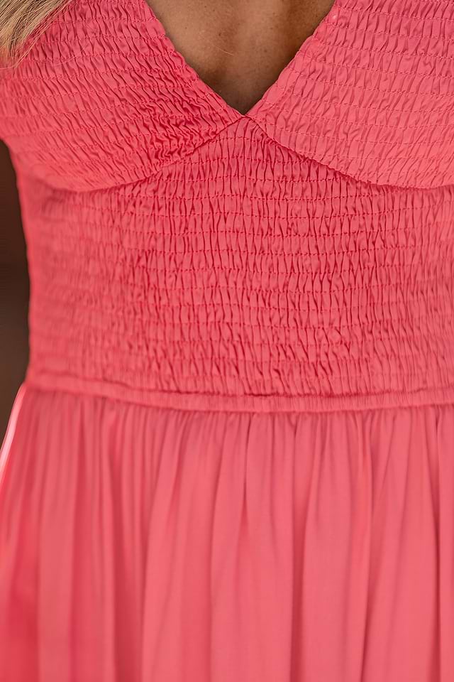 Summer Flame Coral Maxi Dress | Elegant & Flattering | Cupshe