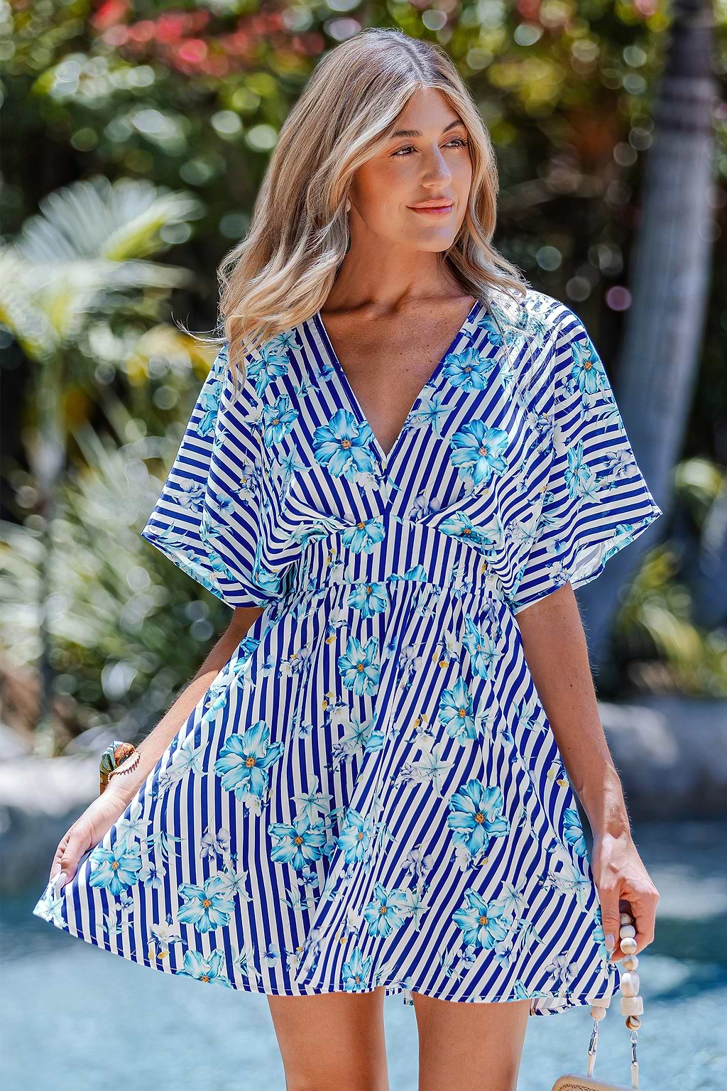 Color Clash Striped Mini Dress