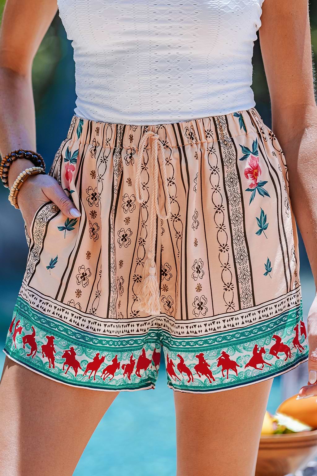 Vibrant Flow Ornate Shorts
