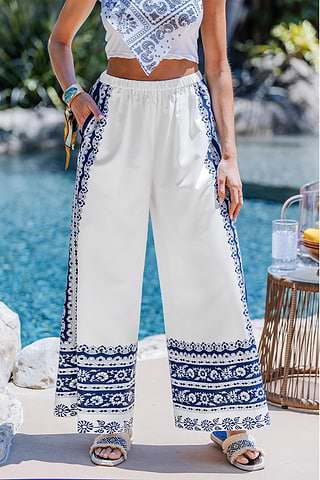 Pantalon Culotte Femme CeCe, Jambe Large, Coupe Cropped, Ivoire, Taille 6 (neuf)