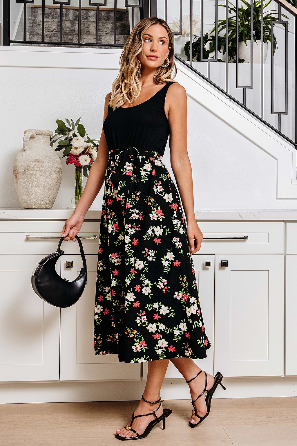 Flower Path Flower Midi-jurk