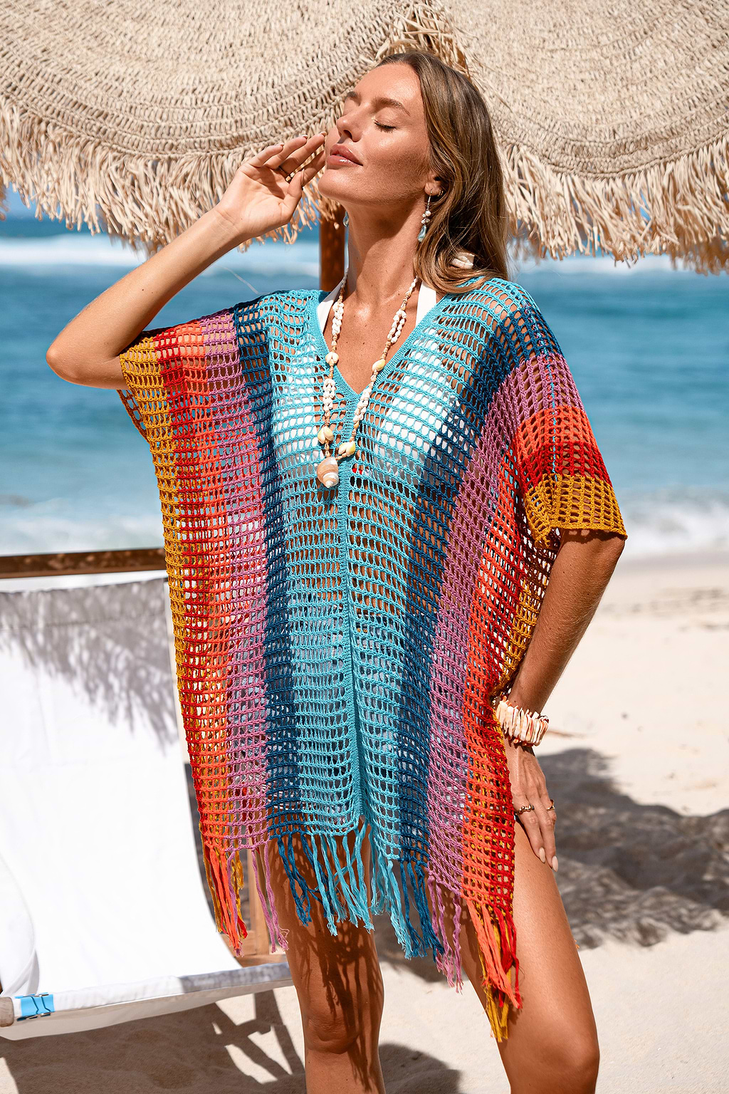 Splash of Sunshine Striped Cover-Up Mini Dress